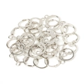 Silver-plated French ear hooks for DIY jewelry making in a bulk stack display - 13x15mm (50Pcs/Bag) / White K/Silver