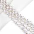 Mehrlagige Kunstperlenkette mit goldenen Messingperlen für DIY-Schmuckherstellung - 3mm Perlen 1 Meter/Packung / Gold