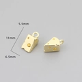 Golden cheese cake pendant charms made of gold-plated copper, size 11mm x 6.5mm x 5.5mm - 14K Gold Plated