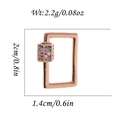 18K gold-plated rectangle jewelry clasp with colorful rhinestones and dimensions - Rose Gold Rectangular Multi-Color Stone Style (DBN020-4)