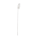 Silver drop chain ear cuff with five graduated white faux pearls in minimalist style - Silver Five-Bead Ear Cuff Chain (White K X798)