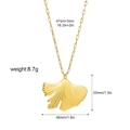 Detailed view of 18K gold ginkgo leaf pendant with 47+5cm chain and size specifications - Ginkgo Necklace
