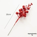 18cm künstlicher Weihnachts-Beeren-Zweig in Rot mit Glitzer für festliche DIY-Dekoration - Rot