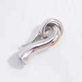 Makroaufnahme von S925 Sterling Silber Drehverschluss für DIY Schmuck Halsketten - Trompetenhaken / Weißgold