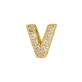 Classic 18k gold letter V pendant with micro-paved sparkling cubic zirconia stones - Letter V
