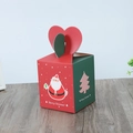 Christmas paper gift box with red and green theme and heart-shaped handle design - S888 Santa Claus / Flat Shipping