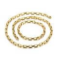 Minimalist golden box chain necklace and bracelet set in a stylish spiral arrangement - Gold (KS137994-Z)