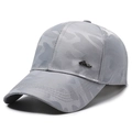 Grey camouflage baseball cap with metal G logo detail and adjustable strap for men - Metal Label / Light Gray
