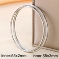 Set of two silver stainless steel bangles in 2mm and 3mm widths with 55mm inner diameter - Inner Diameter 55mm (KB191114-GC)