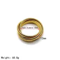 Triple-layered gold stainless steel snake chain cuff bracelet with 60mm inner diameter - Triple Layer Tubogas Bracelet (10mm Width) / Gold