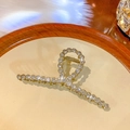 Grande pince à cheveux dorée ornée de strass brillants pour coiffure élégante - 81# Strass Croix
