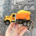 Detailed mini yellow cement mixer truck alloy keychain pendant for keys and bags - Construction Vehicle Keychain - Cement Truck