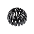 Detailed close-up showing the flexible telescopic structure of this black flocking hair claw - Black Leopard