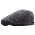 Béret rétro gris texturé pour l'hiver avec boucle de réglage latérale chic et chaud - Texture Tie-dye (5060253507070) / Noir