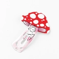 Cute mushroom-shaped BB hair clip for girls with red polka dots and cartoon face - Mushroom