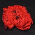 Telaraña roja de Halloween con dos arañas negras para decoración de fiestas de terror - Algodón Araña Rojo 20g