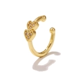 Zweilagige goldene Herz-Ohrklemme mit funkelnden Zirkoniasteinen für Damen - EGJ0127 Gold/Doppelherz Zirkon