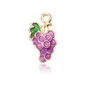 Grape pendant for DIY jewelry featuring purple glitter beads and gold metal finish - Purple Grape