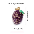 Detailed view of a purple strawberry charm with gold dots and dimensions for DIY jewelry - 13-Purple Strawberry