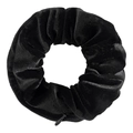Vista detallada de coletero de terciopelo negro con bolsillo oculto con cremallera lateral - Negro