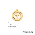 Golden hollow cross charm pendant 11.4x10mm for stainless steel jewelry making - Circle Cross / Gold
