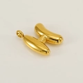 Polished golden 3D bubble letter H pendant crafted in stainless steel for necklaces - Letter H