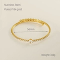 18k vergulde roestvrijstalen armband met kleurrijke zirkoon en kleine diamanten - Witte Zirkonia