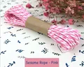 Pink and white cotton baker's twine spool for gift wrapping and DIY crafts decor - Pink and White Paper Rope