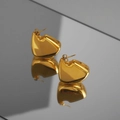 Chique 18K vergulde roestvrijstalen oorbellen met een gepolijst geometrisch waaierontwerp - Goud