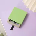 Pale green drawer jewelry gift box with black pull tab for earrings and necklaces - Mint Green Drawer + Fruit Green Box / Round Base