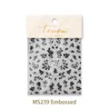 3D-geprägte Nagelsticker mit eleganten schwarzen Rosenmotiven, Modellnummer MS239 - MS239-Schwarze Rose (MS239)