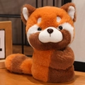 Red panda plush snap bracelet toy made of soft long fur material for children - Sitting Raccoon