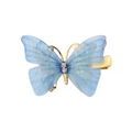 Blau Haarspange mit transparentem Tüll-Schmetterling und funkelnden kleinen Strasssteinen - Blau mit Schimmer