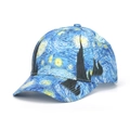 Tie-dye baseball cap featuring Van Gogh Starry Night art print on canvas fabric - Van Gogh Starry Night Art Print Style (26#)