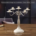 Detachable Quintuple Branch Candlestick - Classic White (7150B-3101)