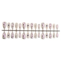 30 Unghie Finte Aurora Argento Metallo Liquido con Strass Blu e Motivi in Rilievo 3D - Stile Occhio di Gato Aurora Starburst (B1-14060 Strip)