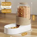 Brown 4000ml gravity pet feeder for cats and dogs with transparent grain storage container - Feeder / Lomi Brown