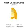 Yellow moon-shaped resin scalp massage comb with wide teeth for meridian therapy - Moon Meridian Comb / Yellow