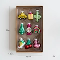 Set aus 9 bunten mundgeblasenen Glas-Weihnachtsanhängern in brauner Kraftpapier-Box - Kreative Lebenselemente