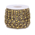 Detail of 10mm stainless steel daisy flower chain with yellow and black enamel finish - 10mm Width * 1 Meter / Black
