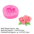 Pink silicone 3D rose flower mold with petal details for plaster and resin casting - 4#B1157 Pink