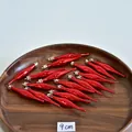 Addobbo natalizio rosso lucido a goccia da 9cm con cappuccio metallico su vassoio - Lunga Goccia Rosso Brillante (circa 18 pz/9cm)
