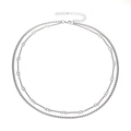 Men's double-layered titanium steel necklace with elegant silver rope and box chains - 8-Shape Necklace