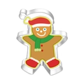 Detail of gingerbread man stainless steel cookie cutter with festive painted illustrations - Gingerbread Man 7320