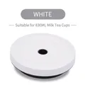 White 830ML bubble tea cup lid with straw hole and matte finish sealing design - Fits 830ML Cups / White