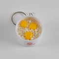 Realistic miniature rice and corn porridge bowl keychain with silver metal ring clasp - Large / Corn Sago Dew Keychain