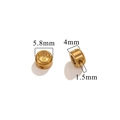 Perla tonda 6mm in acciaio dorato con zircone giallo per creazione gioielli DIY - Giallo