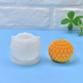 White silicone mold with yellow berry ball shaped craft candle for DIY soap making projects - Sphere