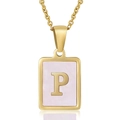 Pink Shell Letter P Style (With Chain)
