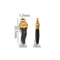 Black cornicello chili pendant in stainless steel with 20.5mm height dimensions - Gold-Black